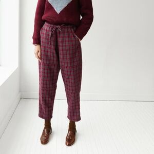 NWOT Caron Callahan Quimby Pant in Mulberry Plaid